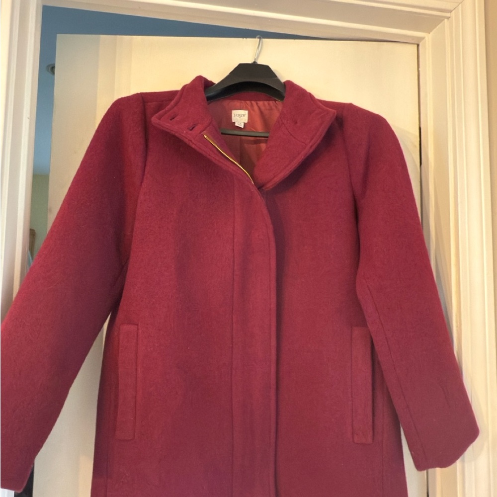 J. Crew Women's Burgundy Pea Coat. Brand new condition size 14